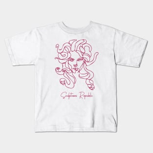 Medusa snake head Line-art Kids T-Shirt